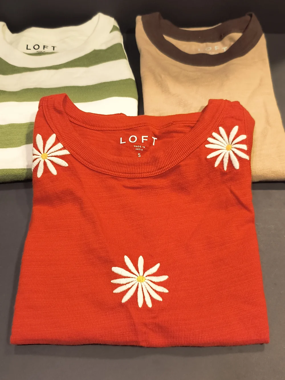 New Women's Sz Small Loft Tank Tops - Set Of 3 Embroidered Striped Y2K